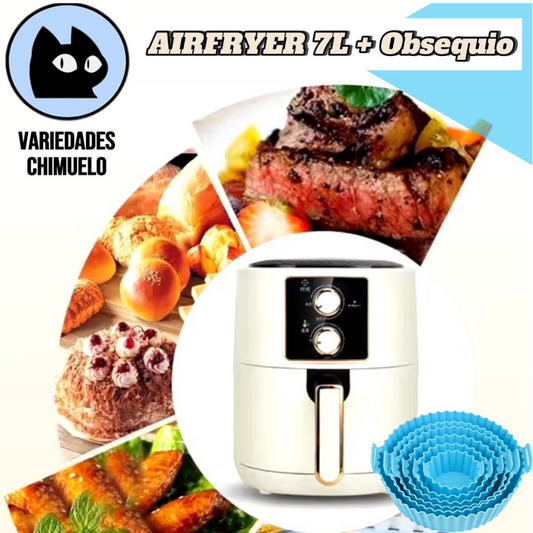 ♨️🍗Freidora de Aire Silver 7L GRATIS Molde Silicona🥩🍖